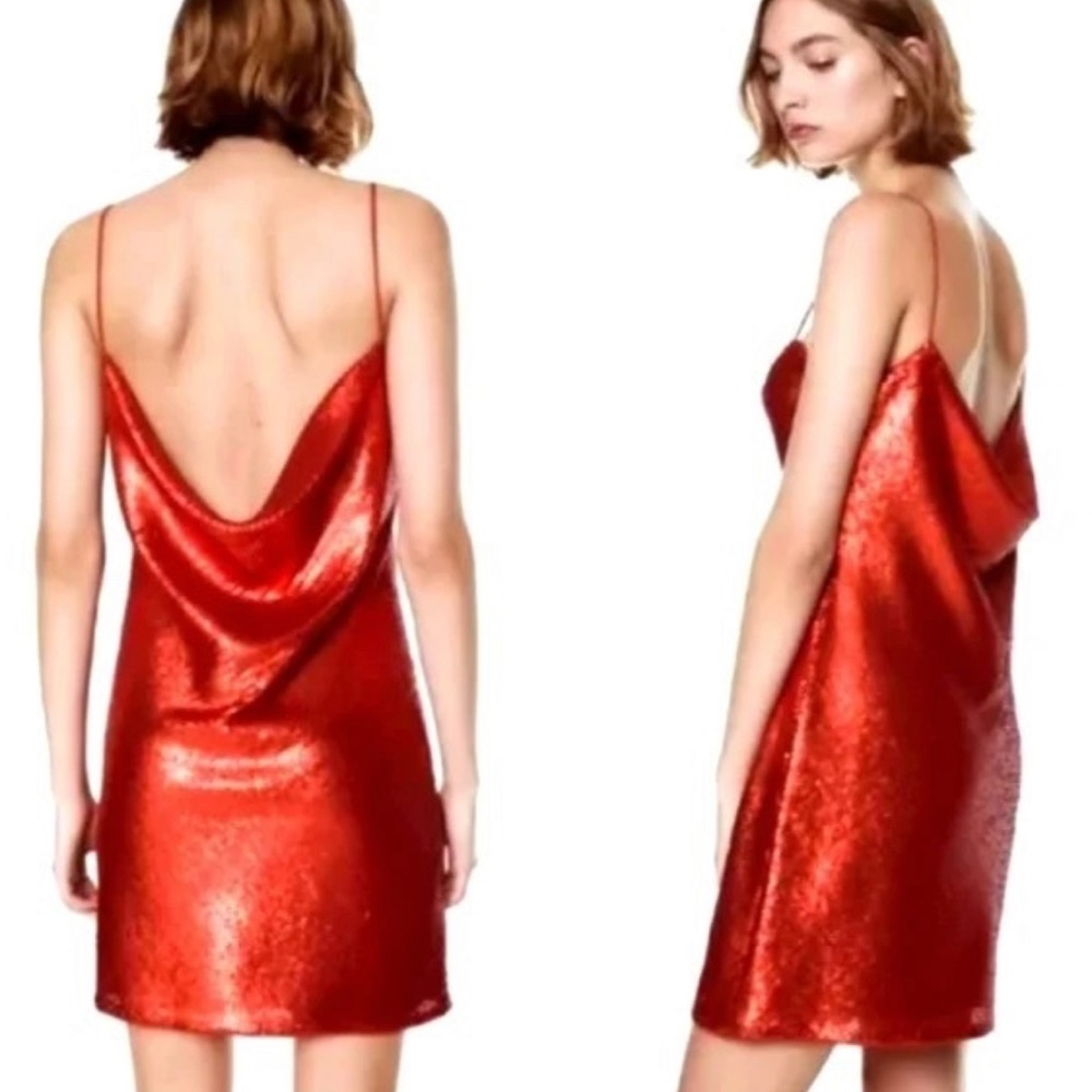 NWOT ZARA Red sequin dress